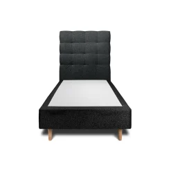 Sommeil De Plomb Lit avec tête de lit capitonnée et sommier tapissier - Lit en bois massif Sale