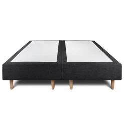 Sommeil De Plomb Lit avec tête de lit capitonnée tissu et sommier tapissier - Lit en bois massif Sale
