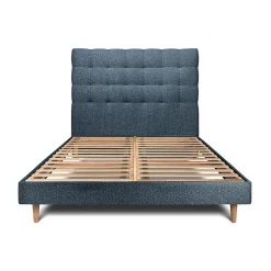 Sommeil De Plomb Lit avec tête de lit capitonnée et sommier kit - Lit en bois massif