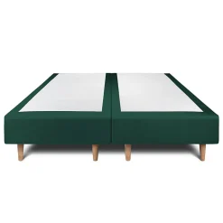 Sommeil De Plomb Lit avec tête de lit capitonnée velours et sommier - Lit en bois massif