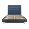 Sommeil De Plomb Lit avec tête de lit capitonnée tissu et sommier kit - Lit en bois massif Online