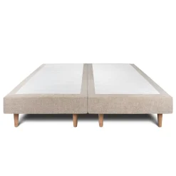 Sommeil De Plomb Lit avec tête de lit capitonnée tissu et sommier tapissier - Lit en bois massif