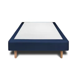 Sommeil De Plomb Lit avec tête de lit capitonnée velours et sommier - Lit en bois massif