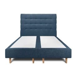 Sommeil De Plomb Lit avec tête de lit capitonnée tissu et sommier tapissier - Lit en bois massif