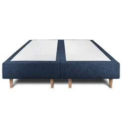 Sommeil De Plomb Lit avec tête de lit capitonnée tissu et sommier tapissier - Lit en bois massif