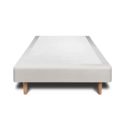 Sommeil De Plomb Lit avec tête de lit capitonnée velours et sommier - Lit en bois massif Sale