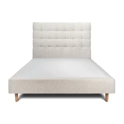 Sommeil De Plomb Lit avec tête de lit capitonnée et sommier tapissier - Lit en bois massif New