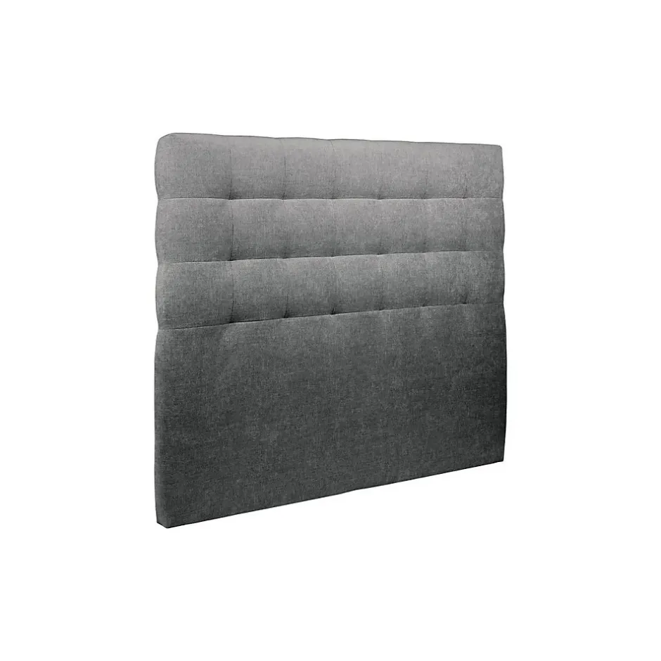 Sommeil De Plomb Lit avec tête de lit capitonnée tissu et sommier tapissier - Lit en bois massif