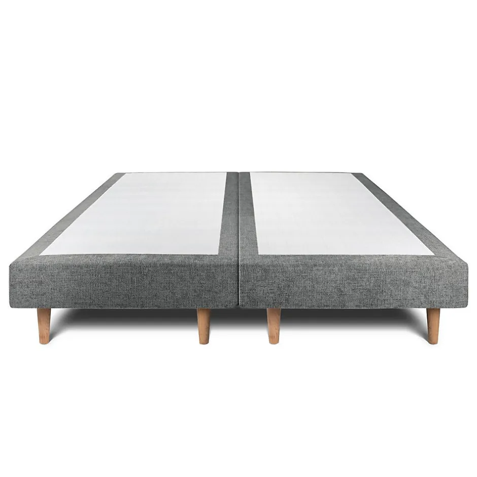 Sommeil De Plomb Lit avec tête de lit capitonnée tissu et sommier tapissier - Lit en bois massif Clearance