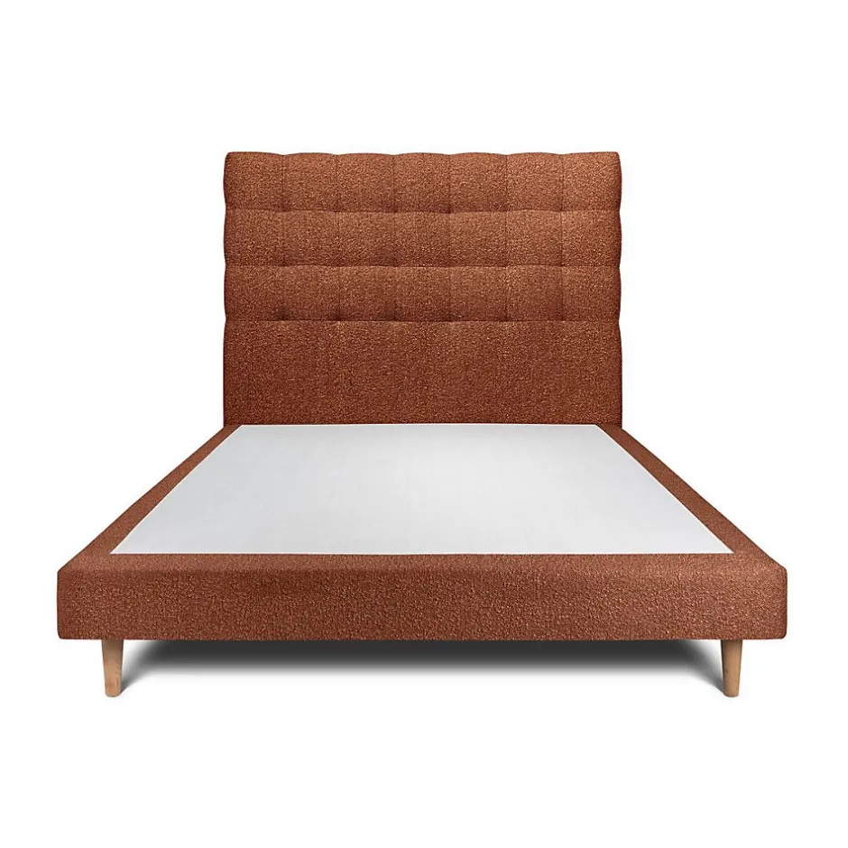 Sommeil De Plomb Lit avec tête de lit capitonnée et sommier tapissier - Lit en bois massif Clearance