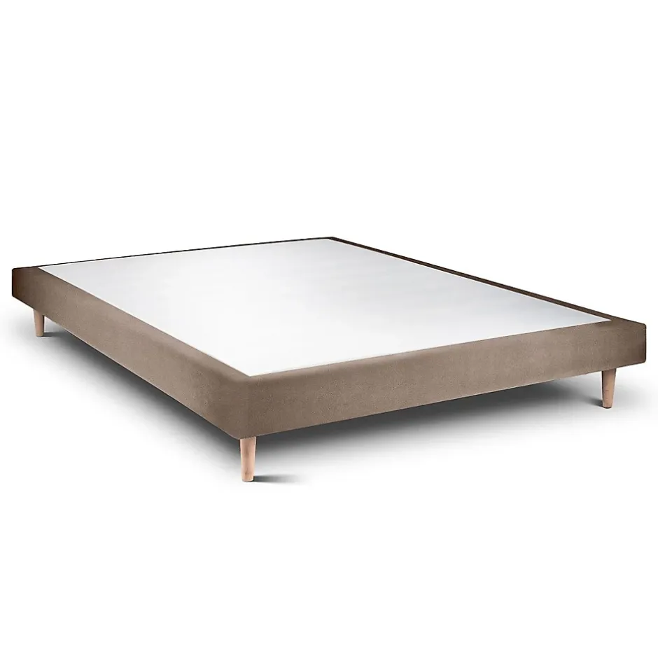 Sommeil De Plomb Lit avec tête de lit capitonnée velours et sommier - Lit en bois massif Online