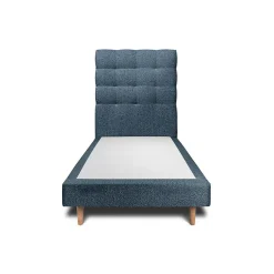 Sommeil De Plomb Lit avec tête de lit capitonnée et sommier tapissier - Lit en bois massif Discount