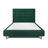 Sommeil De Plomb Lit avec tête de lit capitonnée velours et sommier - Lit en bois massif