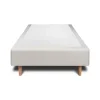 Sommeil De Plomb Lit avec tête de lit capitonnée velours et sommier - Lit en bois massif Sale