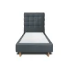 Sommeil De Plomb Lit avec tête de lit capitonnée velours et sommier - Lit en bois massif