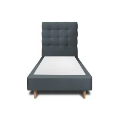 Sommeil De Plomb Lit avec tête de lit capitonnée velours et sommier - Lit en bois massif