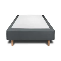 Sommeil De Plomb Lit avec tête de lit capitonnée velours et sommier - Lit en bois massif
