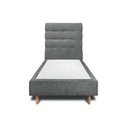 Sommeil De Plomb Lit avec tête de lit capitonnée tissu et sommier tapissier - Lit en bois massif
