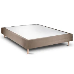 Sommeil De Plomb Lit avec tête de lit capitonnée velours et sommier - Lit en bois massif Best