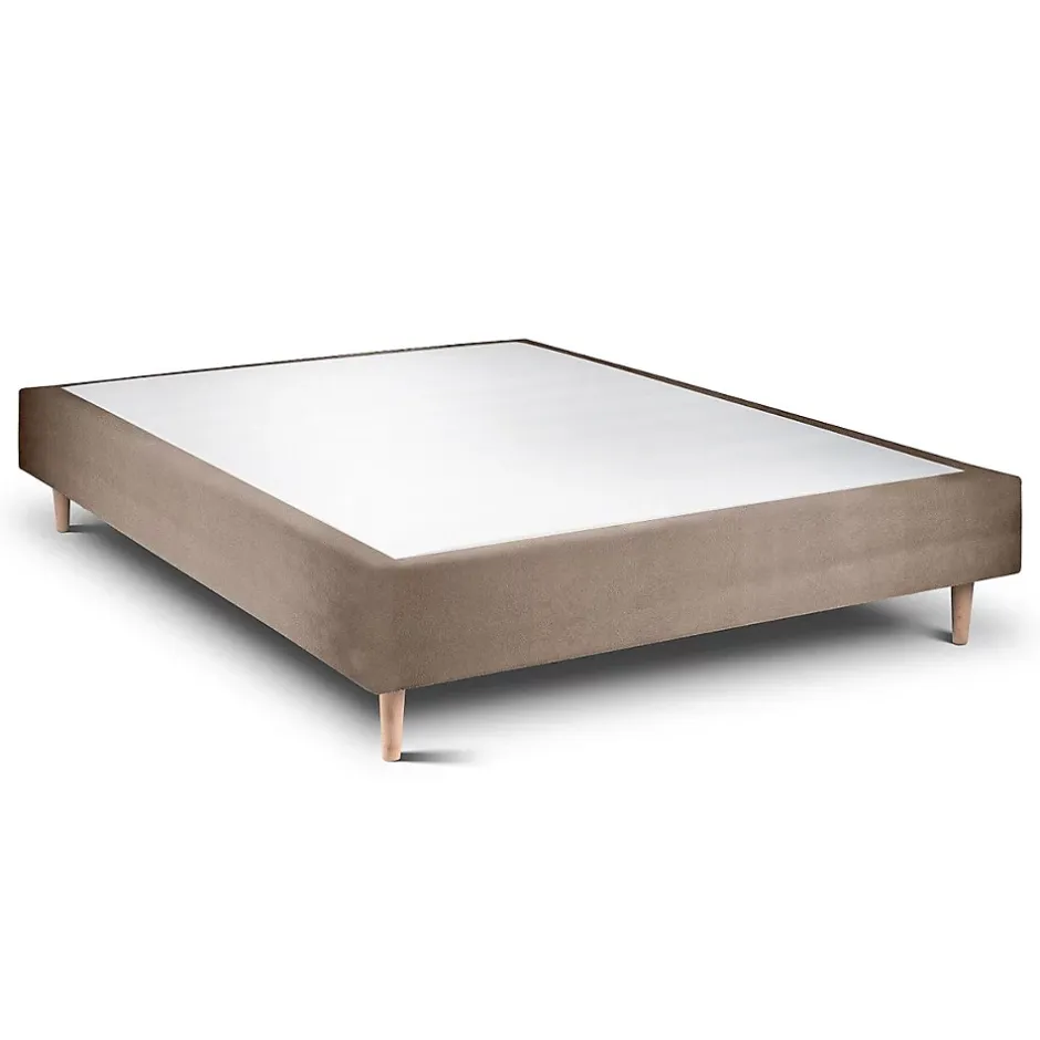 Sommeil De Plomb Lit avec tête de lit capitonnée velours et sommier - Lit en bois massif Best