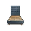Sommeil De Plomb Lit avec tête de lit capitonnée et sommier kit - Lit en bois massif