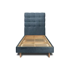 Sommeil De Plomb Lit avec tête de lit capitonnée et sommier kit - Lit en bois massif