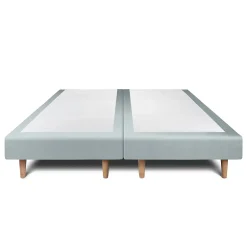 Sommeil De Plomb Lit avec tête de lit capitonnée velours et sommier - Lit en bois massif Sale