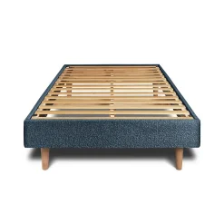 Sommeil De Plomb Lit avec tête de lit capitonnée et sommier kit - Lit en bois massif