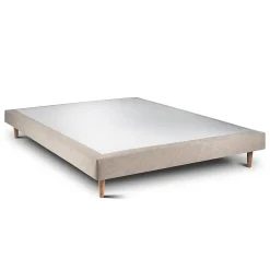 Sommeil De Plomb Lit avec tête de lit capitonnée tissu et sommier tapissier - Lit en bois massif Hot