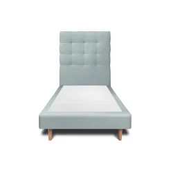 Sommeil De Plomb Lit avec tête de lit capitonnée velours et sommier - Lit en bois massif Hot