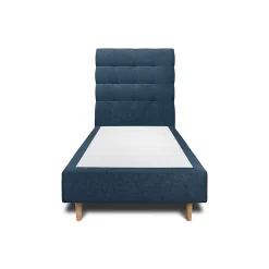 Sommeil De Plomb Lit avec tête de lit capitonnée tissu et sommier tapissier - Lit en bois massif