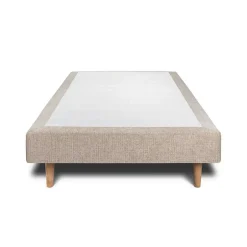 Sommeil De Plomb Lit avec tête de lit capitonnée tissu et sommier tapissier - Lit en bois massif