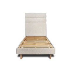 Sommeil De Plomb Lit avec tête de lit lignes bouclette et sommier kit - Lit en bois massif