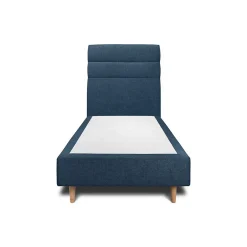 Sommeil De Plomb Lit avec tête de lit lignes tissu et sommier tapissier - Lit en bois massif