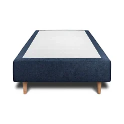 Sommeil De Plomb Lit avec tête de lit lignes tissu et sommier tapissier - Lit en bois massif