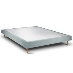 Sommeil De Plomb Lit avec tête de lit lignes velours et sommier tapissier - Lit en bois massif