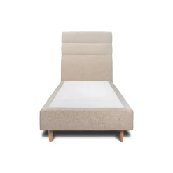 Sommeil De Plomb Lit avec tête de lit lignes tissu et sommier tapissier - Lit en bois massif
