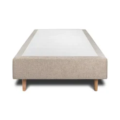 Sommeil De Plomb Lit avec tête de lit lignes tissu et sommier tapissier - Lit en bois massif