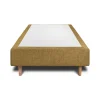 Sommeil De Plomb Lit avec tête de lit lignes tissu et sommier tapissier - Lit en bois massif Discount