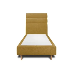 Sommeil De Plomb Lit avec tête de lit lignes tissu et sommier tapissier - Lit en bois massif Discount