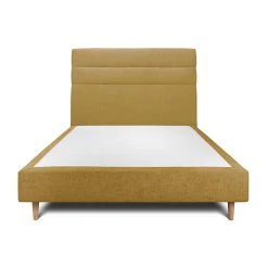 Sommeil De Plomb Lit avec tête de lit lignes tissu et sommier tapissier - Lit en bois massif Clearance