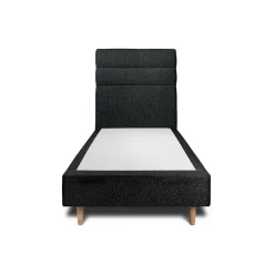 Sommeil De Plomb Lit avec tête de lit lignes bouclette et sommier tapissier - Lit en bois massif