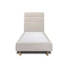 Sommeil De Plomb Lit avec tête de lit lignes tissu et sommier tapissier - Lit en bois massif