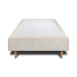 Sommeil De Plomb Lit avec tête de lit lignes tissu et sommier tapissier - Lit en bois massif
