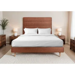 Sommeil De Plomb Lit avec tête de lit lignes bouclette et sommier tapissier - Lit en bois massif Online