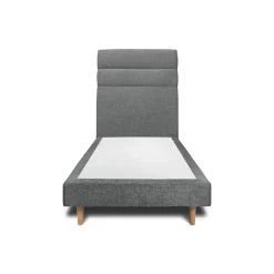 Sommeil De Plomb Lit avec tête de lit lignes tissu et sommier tapissier - Lit en bois massif Hot
