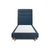 Sommeil De Plomb Lit avec tête de lit lignes tissu et sommier tapissier - Lit en bois massif