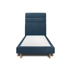 Sommeil De Plomb Lit avec tête de lit lignes tissu et sommier tapissier - Lit en bois massif