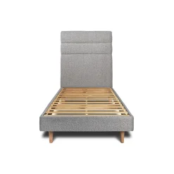 Sommeil De Plomb Lit avec tête de lit lignes bouclette et sommier kit - Lit en bois massif Discount