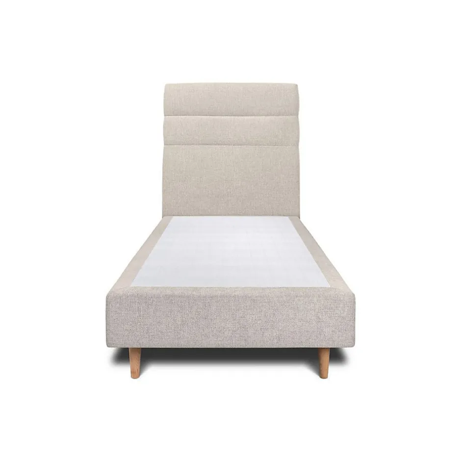Sommeil De Plomb Lit avec tête de lit lignes tissu et sommier tapissier - Lit en bois massif Online